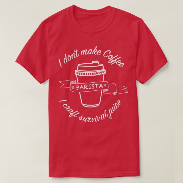 Camiseta Barista Survival Juice (Frente do Design)