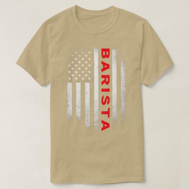 Camiseta Barista US Flag Shirt (Frente do Design)