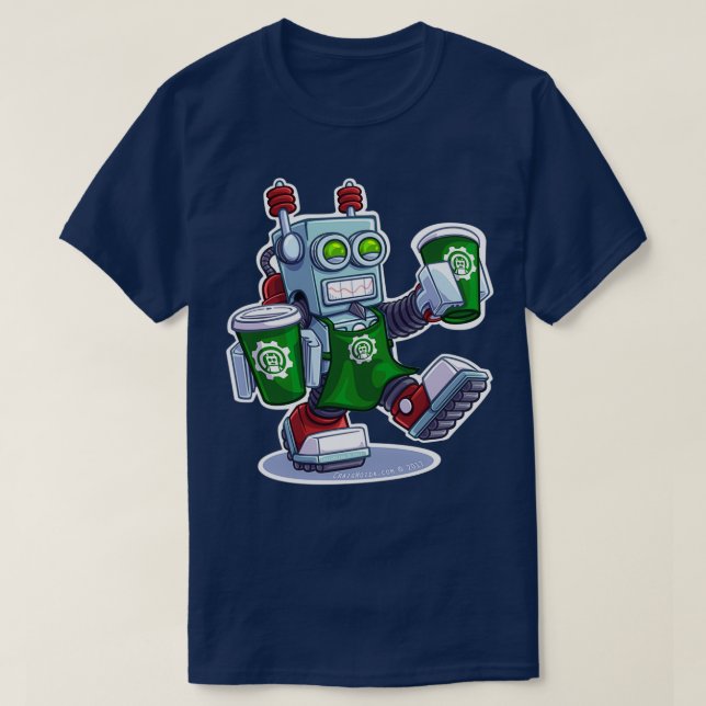 Camiseta BaristaBot 9000 Robô 2 (Frente do Design)