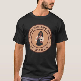 Camiseta Baristas estão nasceres em março como design alter