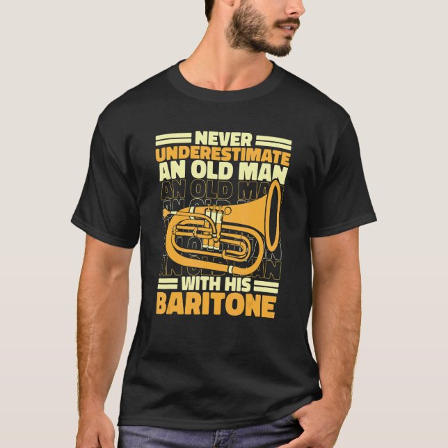 Camiseta Baritone Bass Euphonium Old Man 1 (Frente)