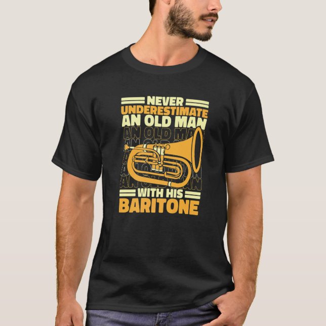 Camiseta Baritone Bass Euphonium Old Man  1 (Frente)