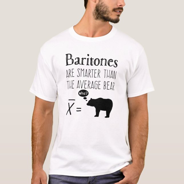 Camiseta Baritone Engraçado - Urso Médio (Frente)