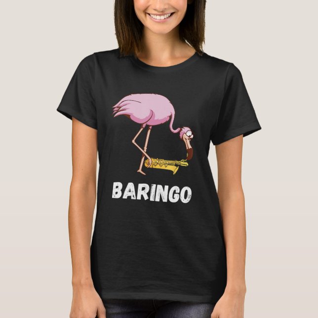 Camiseta Baritone Flamingo Saxophonist Euphonium Saxophone  (Frente)
