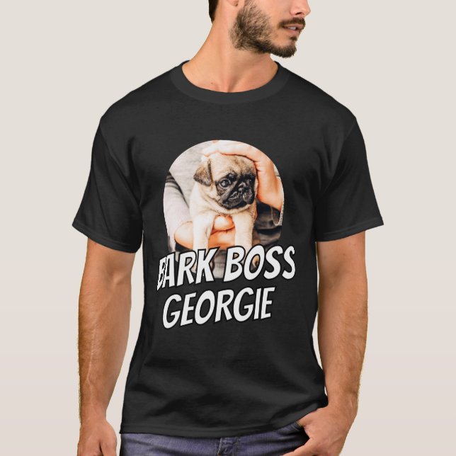 Camiseta Bark Boss Pet Dog Photo Modern Simple Cool  (Frente)