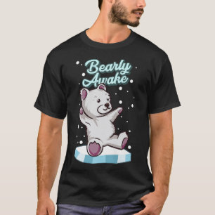 Camiseta Barly Awake Polar Bonito Cubo Animal Engraçado