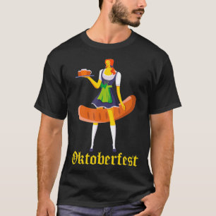 Camiseta Barmaid Oktoberfest Mulher alemã engraçada Dirnd