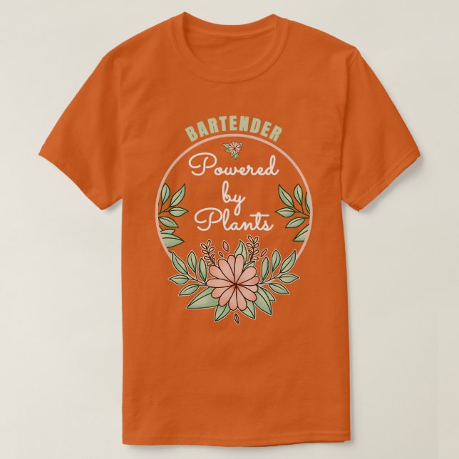 Camiseta Barman Alimentado Por Plantas Design (Frente do Design)