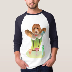 Camiseta Barman de Cachorro Cavapoo Preparando Coquetéis