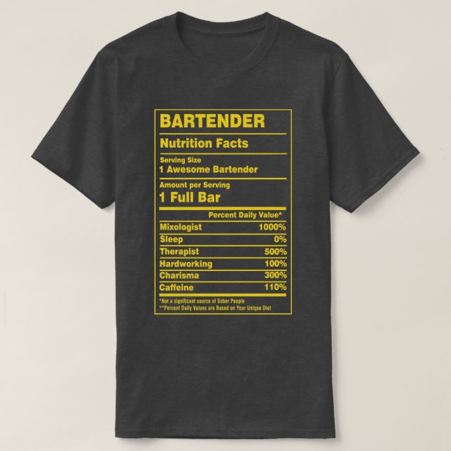 Camiseta Barman de Fatos Nutricionais (Frente do Design)