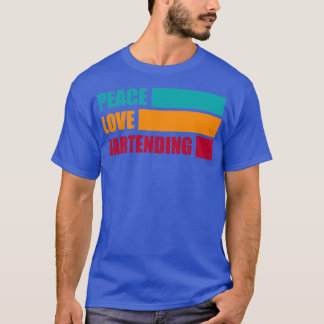 Camiseta Barman do Peace Love Gift Engraçado Bartender