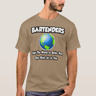 Camiseta Barman Fazer Mundo Um Melhor Lugar Um Bebida A