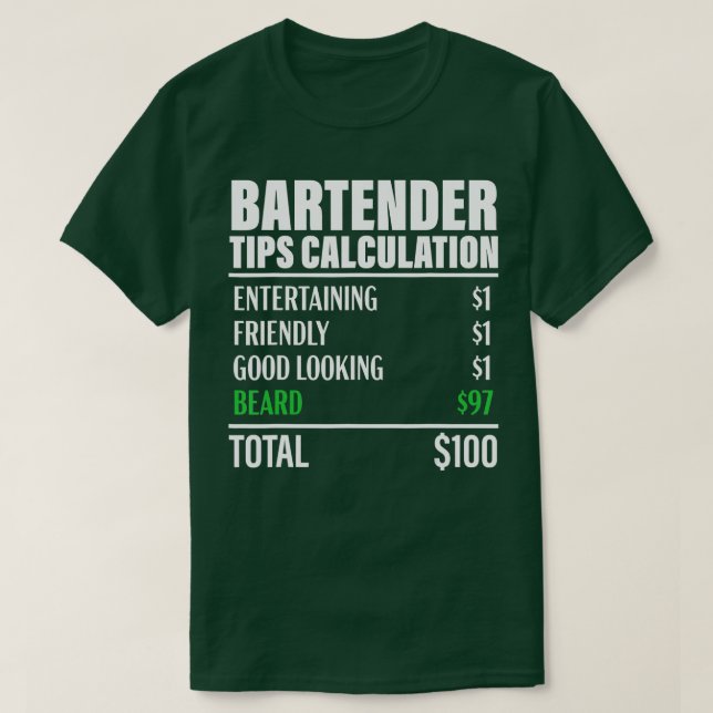 Camiseta Barman Funny Beard - Barreira de Cálculo ips (Frente do Design)