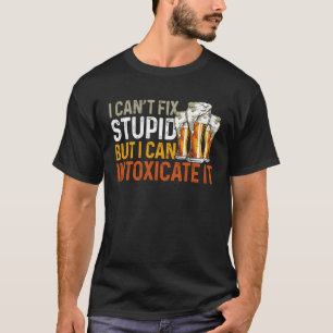 Camiseta Barman Mixologista Eu Não Posso Corrigir Estúpido