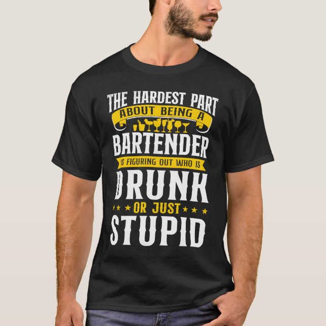 Camiseta Barman Mixólogo A Parte Mais Difícil De Ser  (Frente)