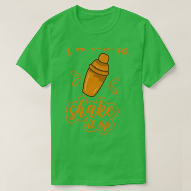 Camiseta Barman Party Cocktail Shaker Pun 4 (Frente do Design)