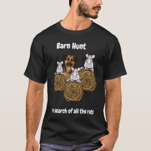 Camiseta Barn Hunt em busca de ratos com um pastor alemão
