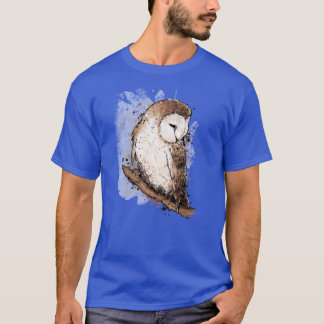 Camiseta Barn Owl Autumn Ink retro retro