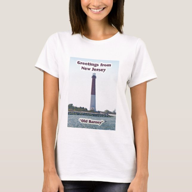 Camiseta Barnegat Lighthouse NJ Saudações T-Shirt (Frente)