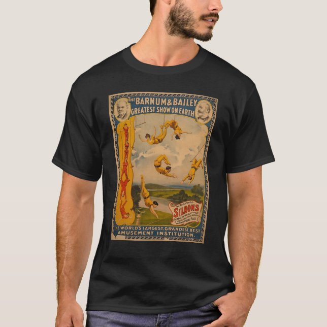 Camiseta Barnum & Bailey/artistas de trapézio (Frente)