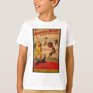 Camiseta Barnum & cães do futebol do circo de Bailey