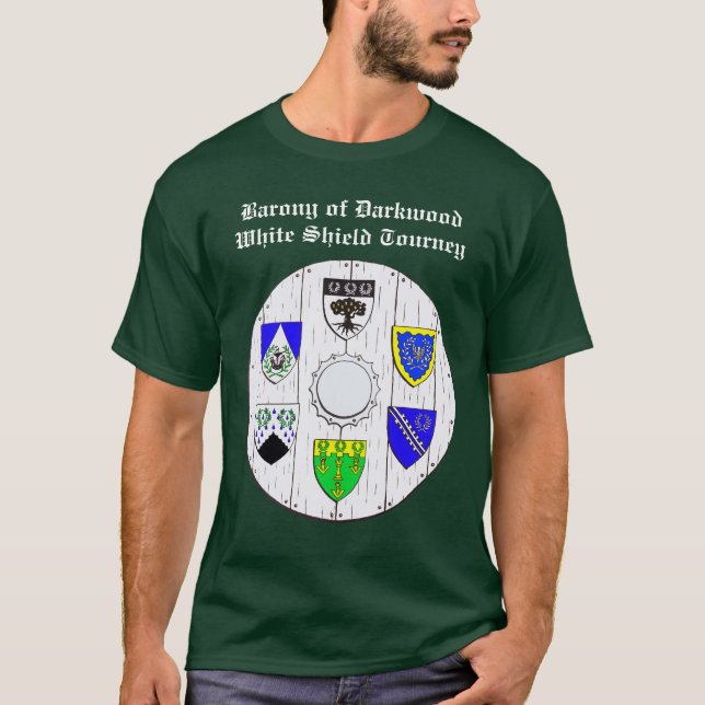 Camiseta Barony do T branco do Tourney do protetor de (Frente)