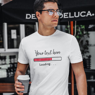 Camiseta Barra de Progresso com Citação Personalizada   Cam