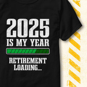 Camiseta Barra de Progresso Engraçada Aposentada 2025 Apose