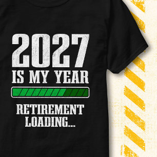 Camiseta Barra de Progresso Engraçada Aposentada 2027 Apose
