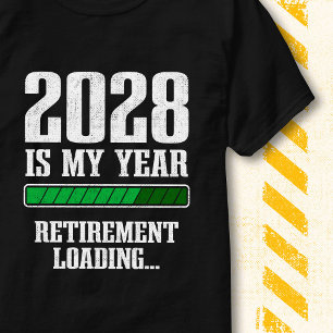 Camiseta Barra de Progresso Engraçada Aposentada 2028 Apose
