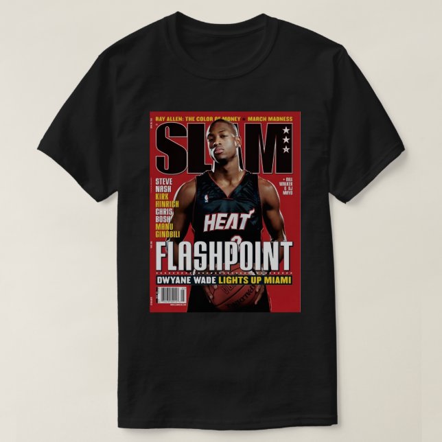 Camiseta Barra deslizante do cesto de Wade Dwyane (Frente do Design)