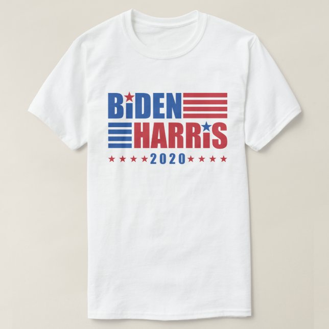 Camiseta Barra/Harris 2020 Vermelho - Estrelas Azuis Vermel (Frente do Design)