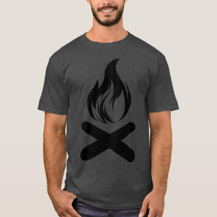 Camiseta Barraca de camping em volta da fogueira menina