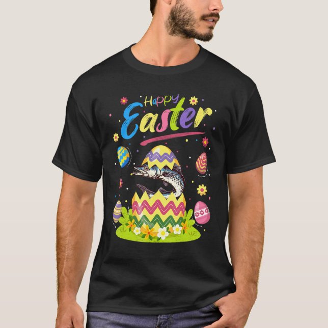Camiseta Barracuda Fish Easter Ovo Barracuda Felz pascoa (Frente)