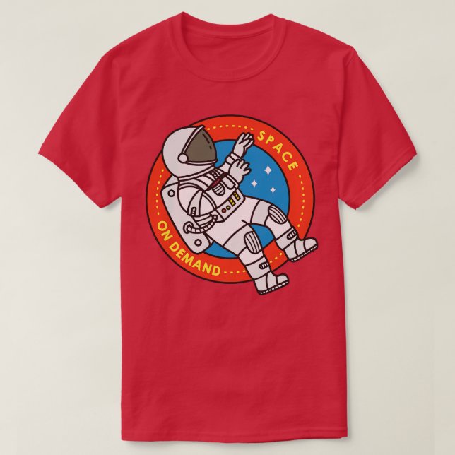 Camiseta Barrafa de Astronauta Flutuando no Espaço (Frente do Design)