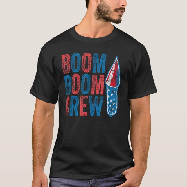 Camiseta Barragem de Cute Boom Crew 4 de julho Família Fire (Frente)
