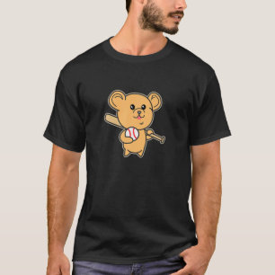 Camiseta Barramento De Beisebol Cujo Urso Minimalista Kawai