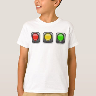 Camiseta Barramento de Menina de Carro-Lâmpada de Trânsito