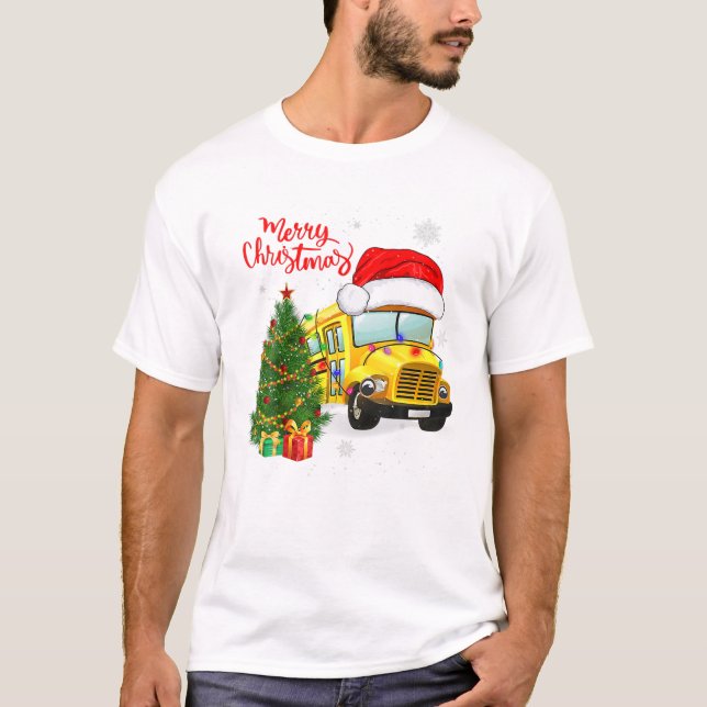 Camiseta Barramento Escolar Conduz Santa Hat (Frente)