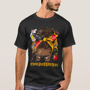 Camiseta Barramento Escolar Fator Vida Mensagem Bun Afro Ha