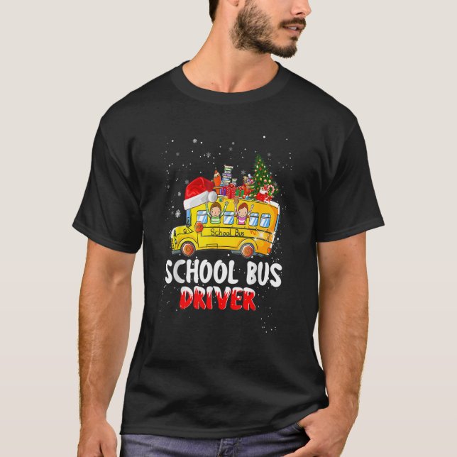 Camiseta Barramento Escolar Guias De Árvore De Natal Pajama (Frente)