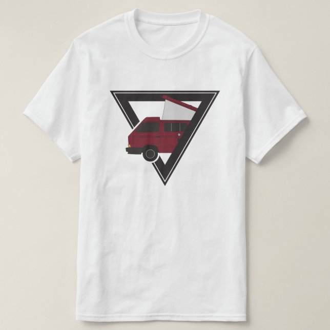 Camiseta barramento triangular maroon (Frente do Design)