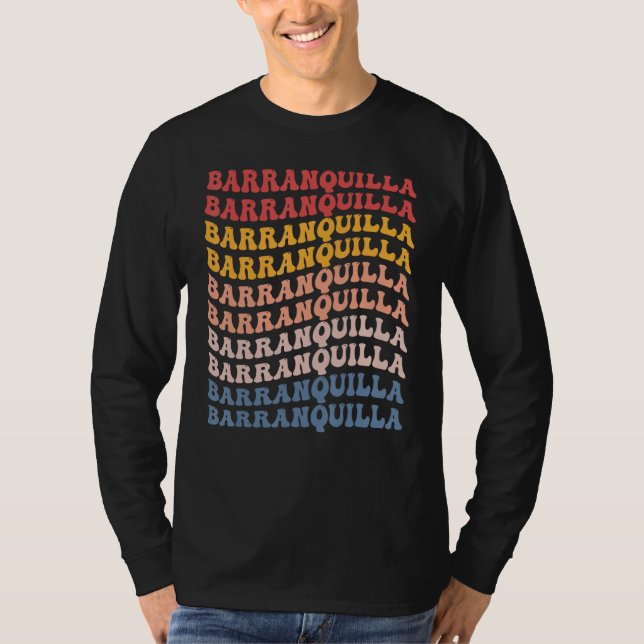Camiseta Barranquilla City Groovy Retro (Frente)