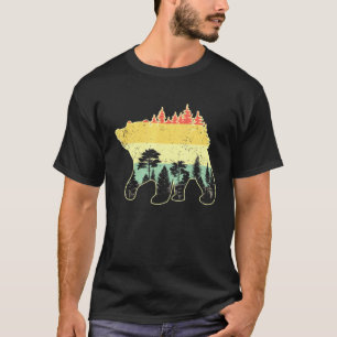Camiseta Barrão-Castanho Vivo Selvagem Animal Floresta Retr