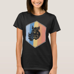 Camiseta Barras Com Cores Retroativas Num Hexágono
