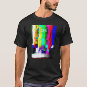 Camiseta Barras de Cor de Caveira Terror TV