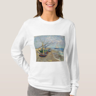Camiseta Barras de pesca na praia em Saintes Maries 1888