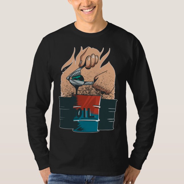 Camiseta Barrel Oil Energy Fuel Petroleum Oil (Frente)