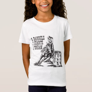 Camiseta Barrel Racing 3 Barrels 2 Corações 1 Sonho