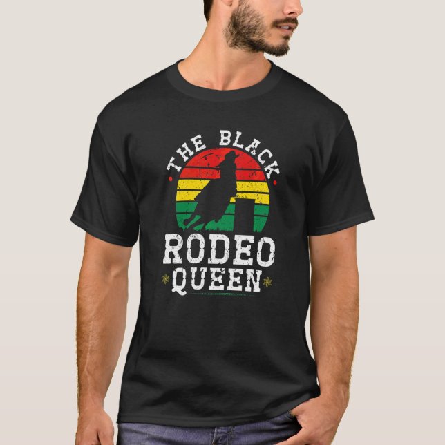 Camiseta Barrel Racing African Cowgirl Black Rodeo (Frente)